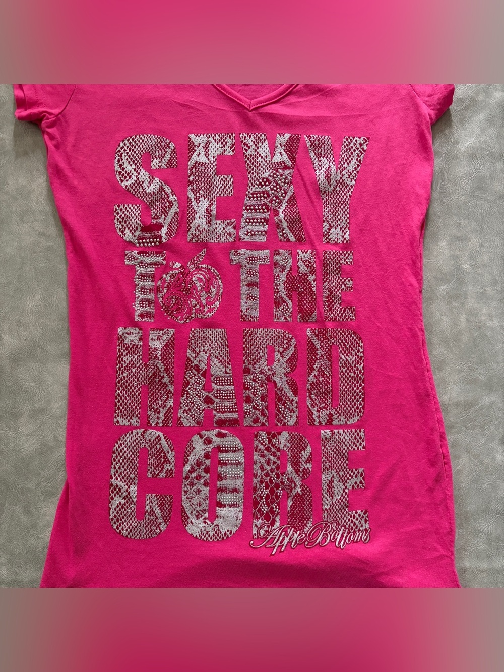 Y2K apple bottoms mcbling pink graphic short sleeve baby tee - Picture 8 of 13